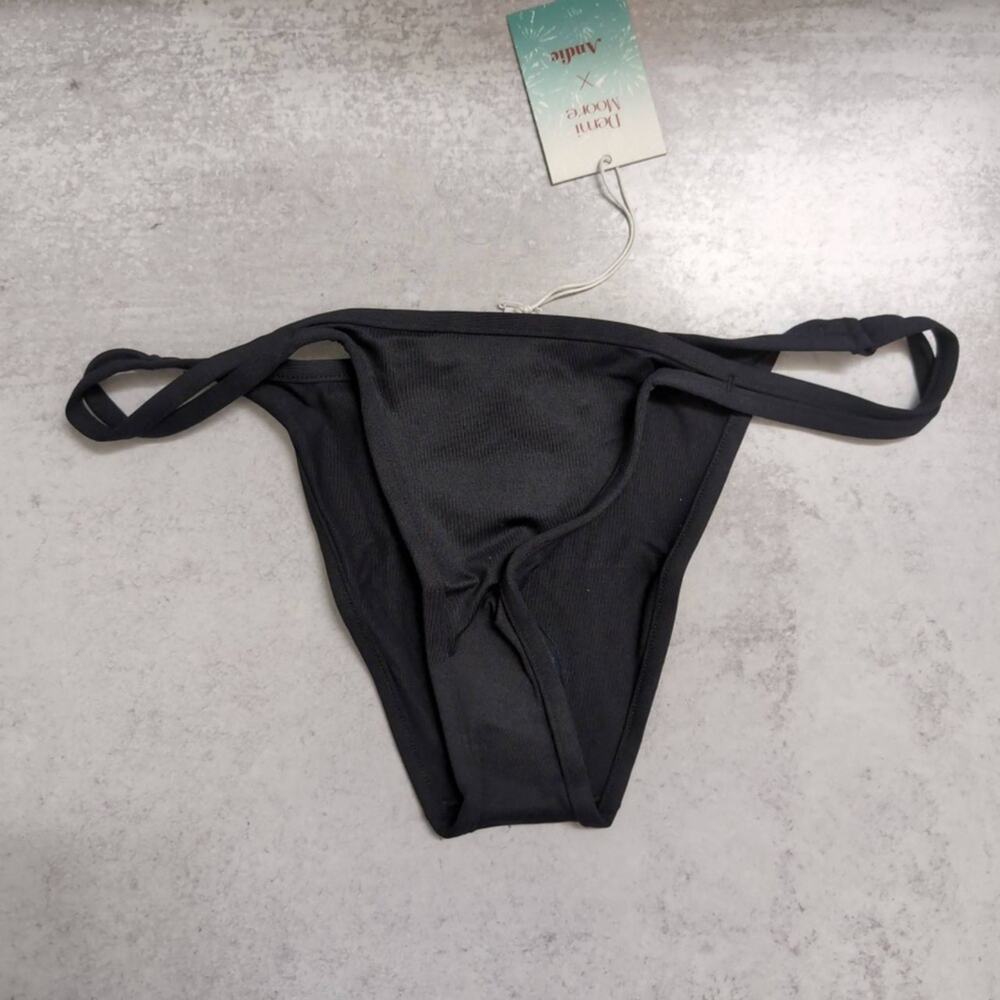 NWT Andie Cannes Bottom Black Strappy Seamless Bikini L